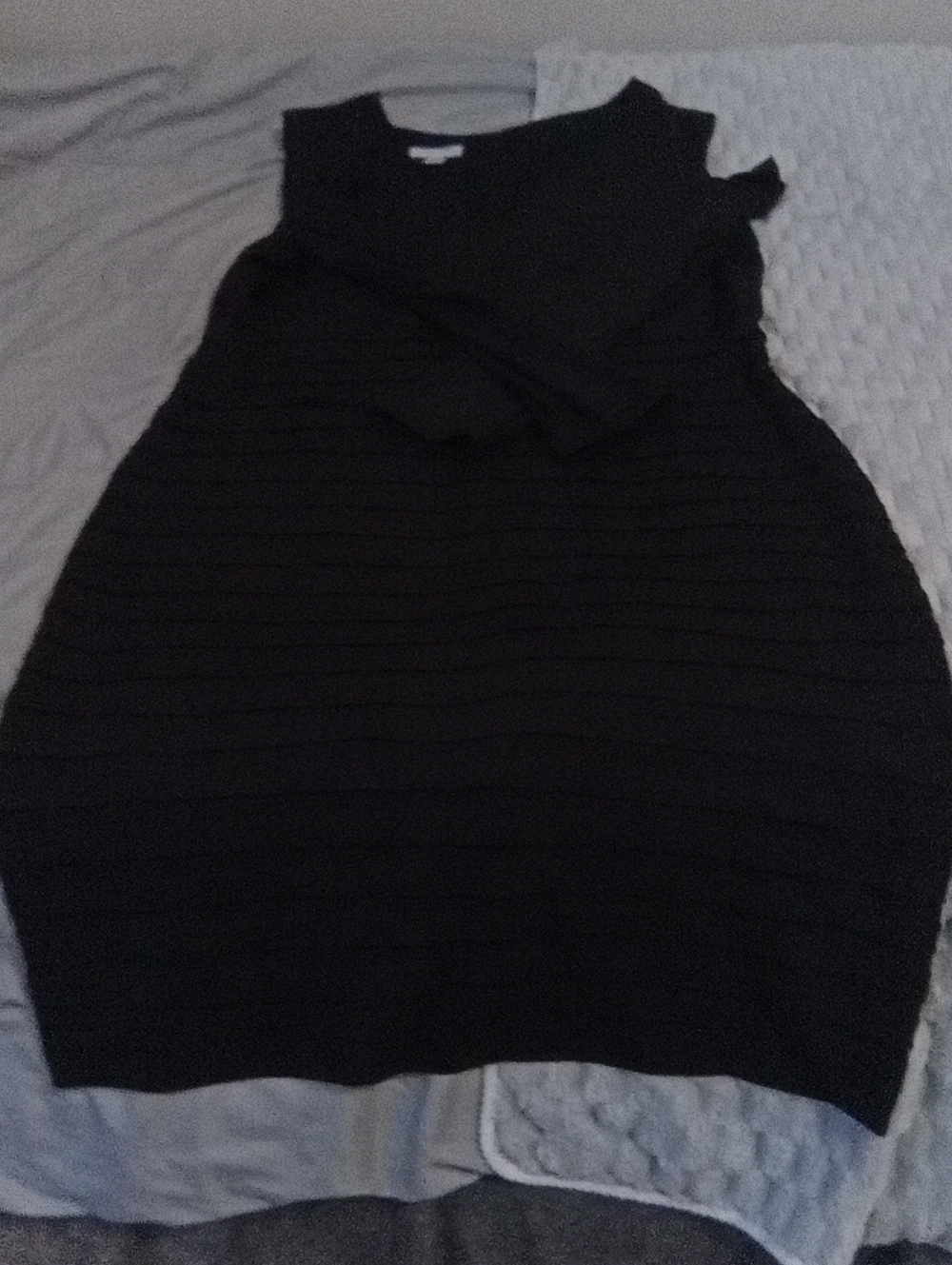 London Times Black Long-Sleeve Knit Dress Shoulder Showing